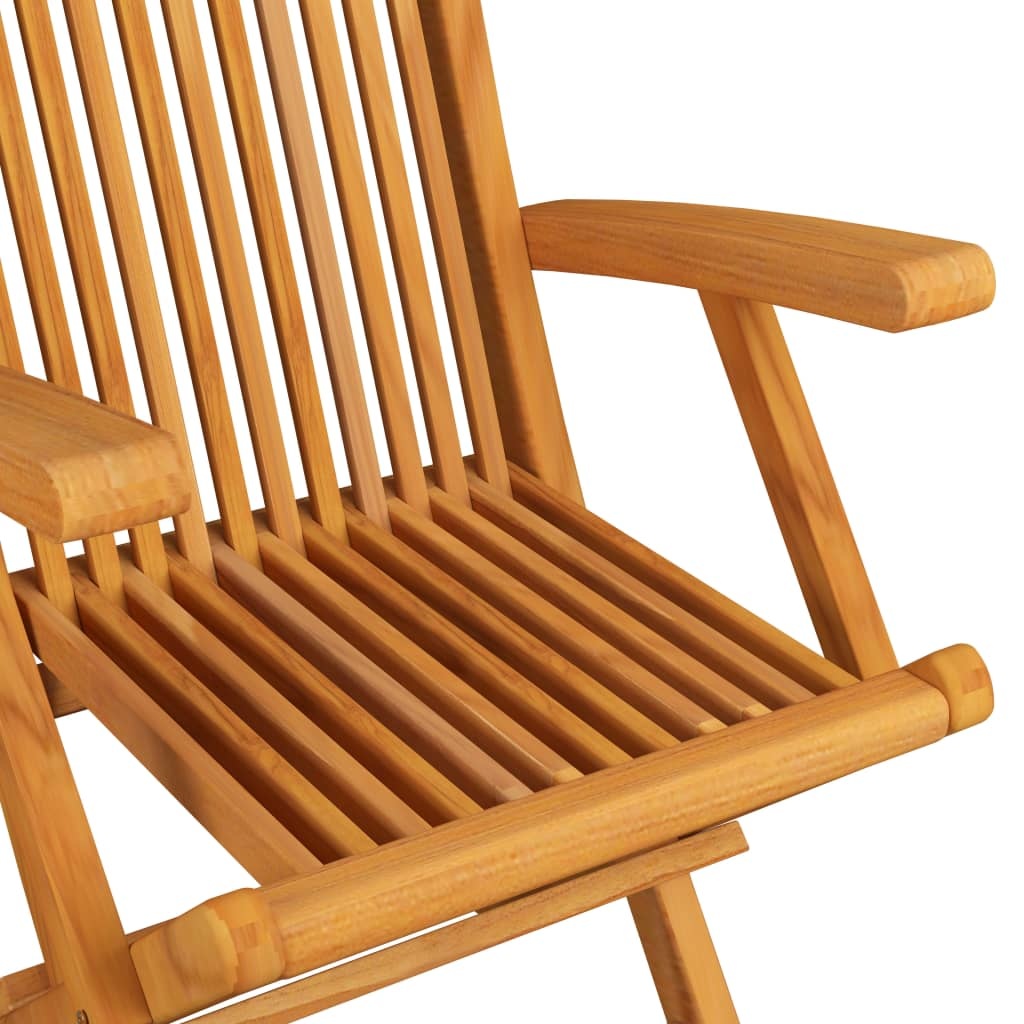 VidaXL Tuinstoelen met zwarte kussens 6 st massief teakhout