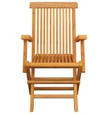 VidaXL Tuinstoelen met rode kussens 3 st massief teakhout