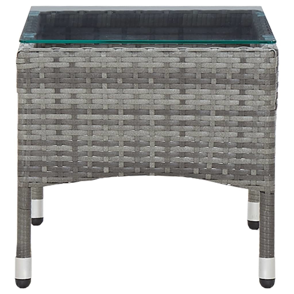 vidaXL Salontafel 60x40x36 cm poly rattan grijs