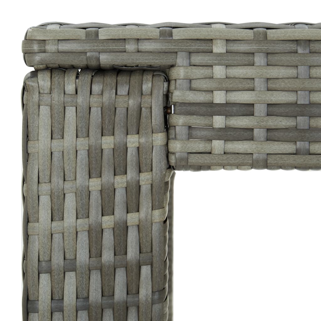 VidaXL Tuinbartafel 100x60,5x110,5 cm poly rattan grijs