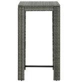 vidaXL Tuinbartafel 60,5x60,5x110,5 cm poly rattan grijs