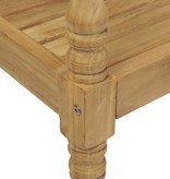 VidaXL Bank Batavia met blauw kussen 120 cm massief teakhout