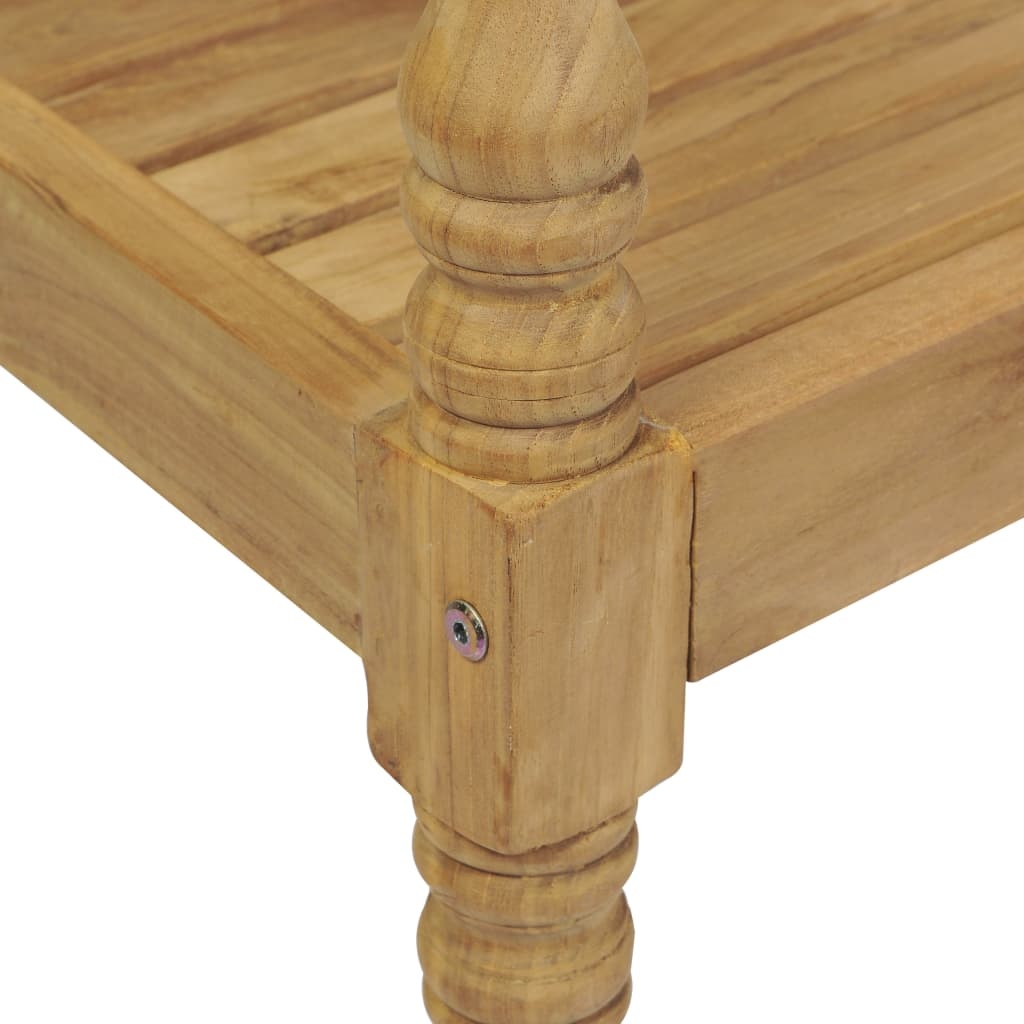 VidaXL Bank Batavia met blauw kussen 120 cm massief teakhout