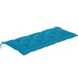 VidaXL Bank Batavia met blauw kussen 120 cm massief teakhout