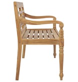 VidaXL Bank Batavia met zwart kussen 120 cm massief teakhout