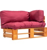 VidaXL Tuinbank met rode kussens pallet grenenhout