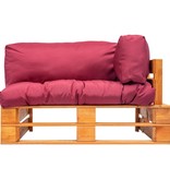 VidaXL Tuinbank met rode kussens pallet grenenhout