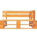 VidaXL Tuinbank met rode kussens pallet grenenhout