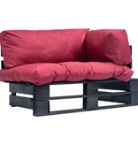 VidaXL Tuinbank met rode kussens pallet grenenhout