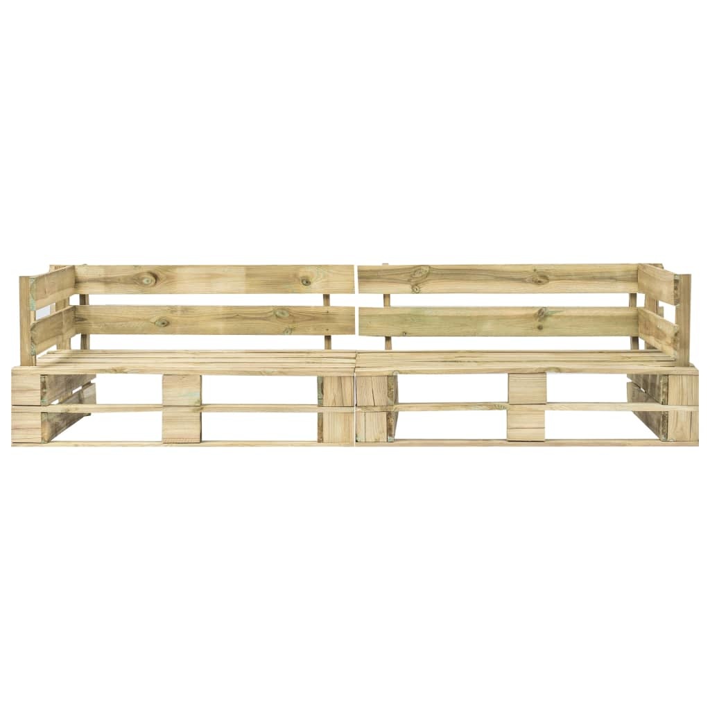 VidaXL 2-delige Loungeset pallet met rode kussens grenenhout