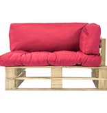 VidaXL Tuinbank met rode kussens pallet grenenhout
