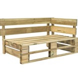 VidaXL Tuinbank met rode kussens pallet grenenhout