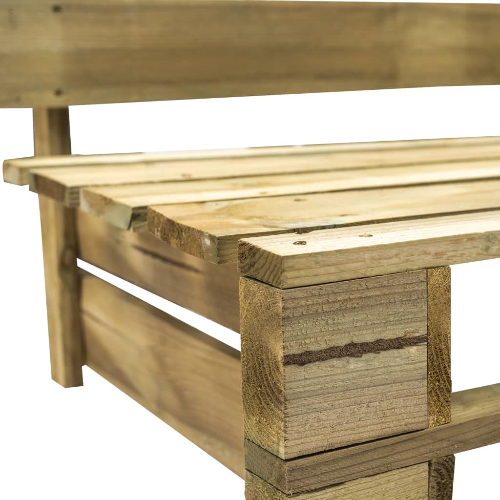 VidaXL Tuinbank met rode kussens pallet grenenhout