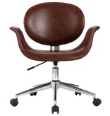 VidaXL Eetkamerstoelen draaibaar 2 st kunstleer bruin