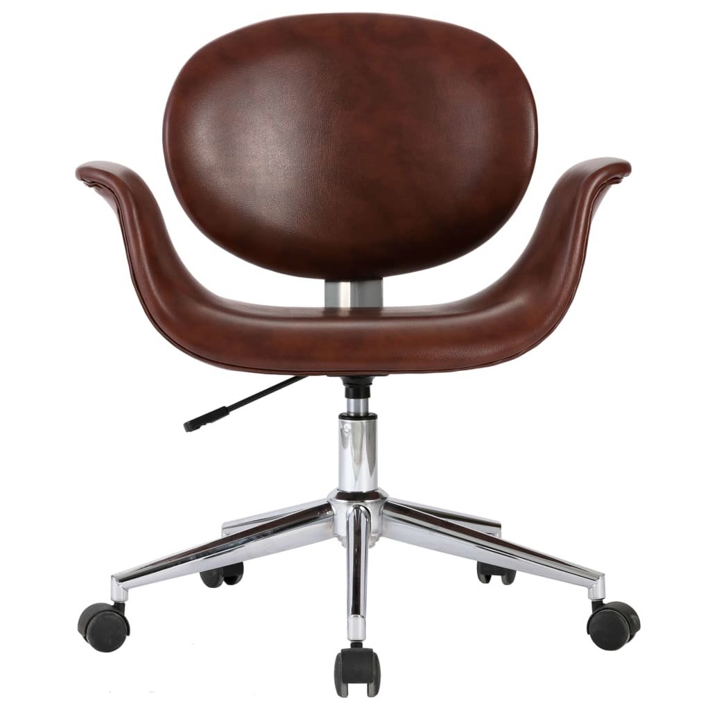 VidaXL Eetkamerstoelen draaibaar 2 st kunstleer bruin