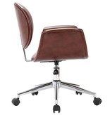 VidaXL Eetkamerstoelen draaibaar 2 st kunstleer bruin
