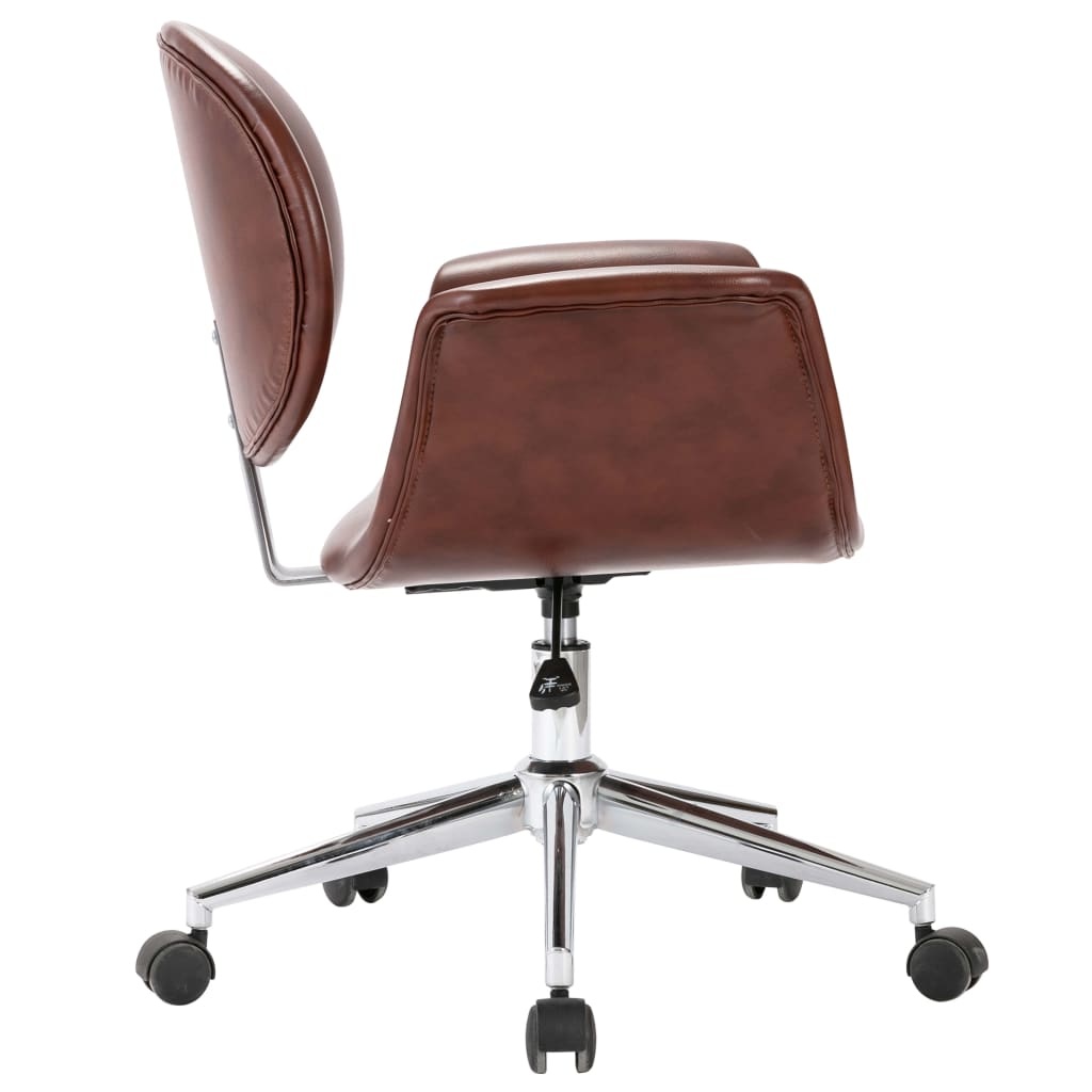 VidaXL Eetkamerstoelen draaibaar 2 st kunstleer bruin