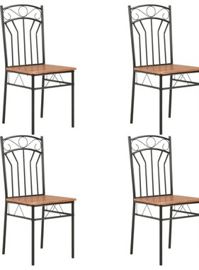 VidaXL Eetkamerstoelen 4 st MDF bruin