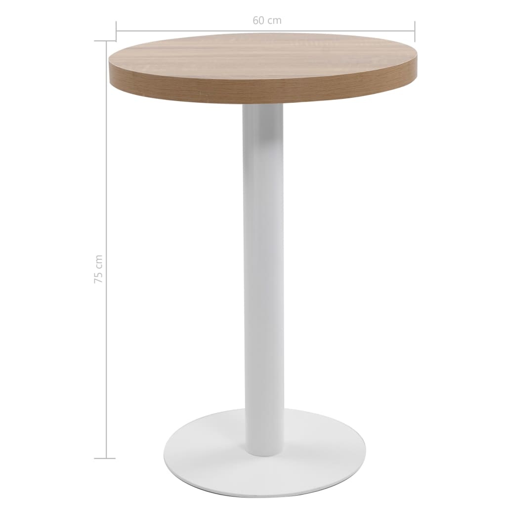 vidaXL Bistrotafel 60 cm MDF lichtbruin