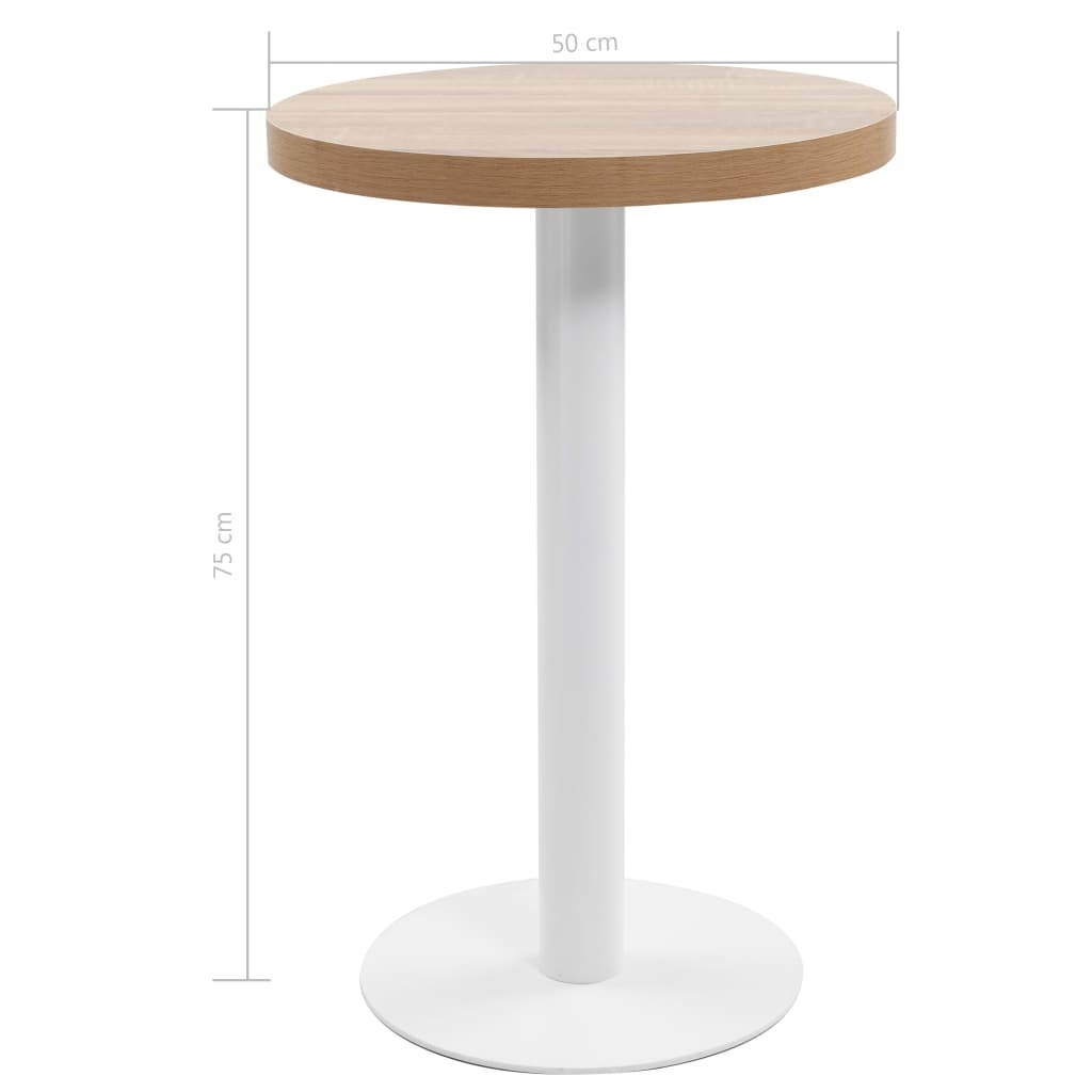 vidaXL Bistrotafel 50 cm MDF lichtbruin