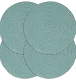 vidaXL Placemats 4 st rond 38 cm katoen effen groen