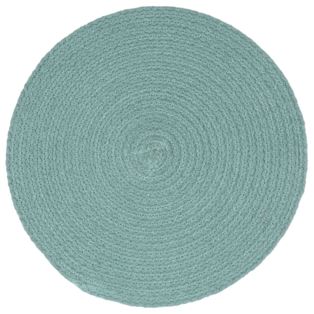 vidaXL Placemats 4 st rond 38 cm katoen effen groen