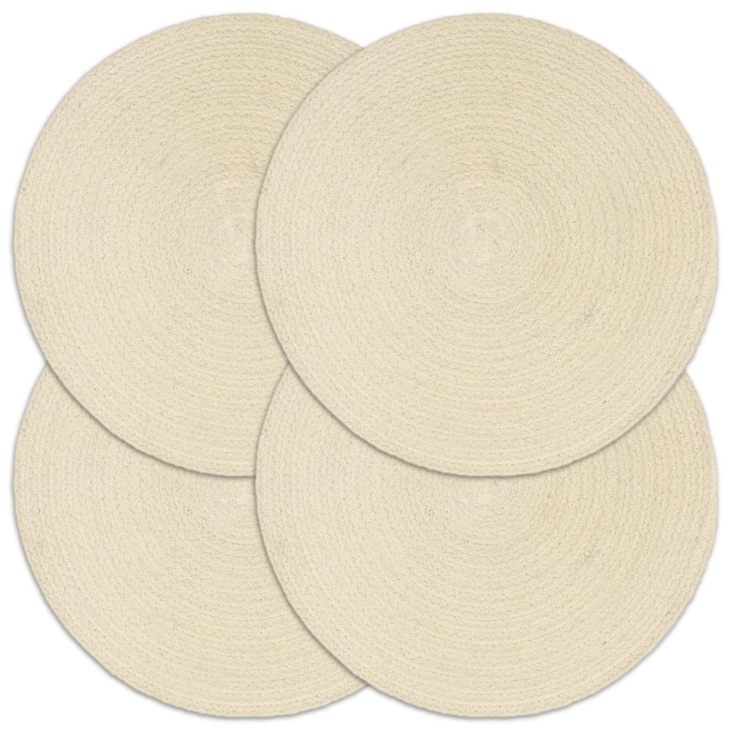 vidaXL Placemats 4 st rond 38 cm katoen natuurlijk