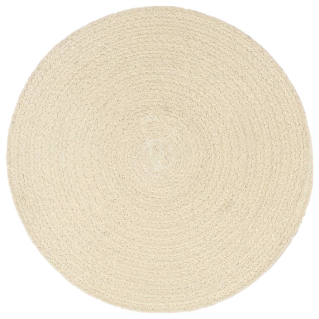 vidaXL Placemats 4 st rond 38 cm katoen natuurlijk