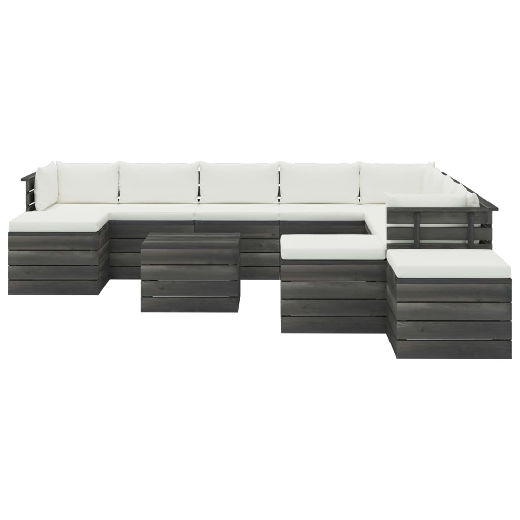 VidaXL 12-delige Loungeset met kussens pallet massief grenenhout