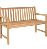 VidaXL Tuinbank met bladpatroon kussen 120 cm massief teakhout