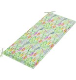 VidaXL Tuinbank met bladpatroon kussen 120 cm massief teakhout