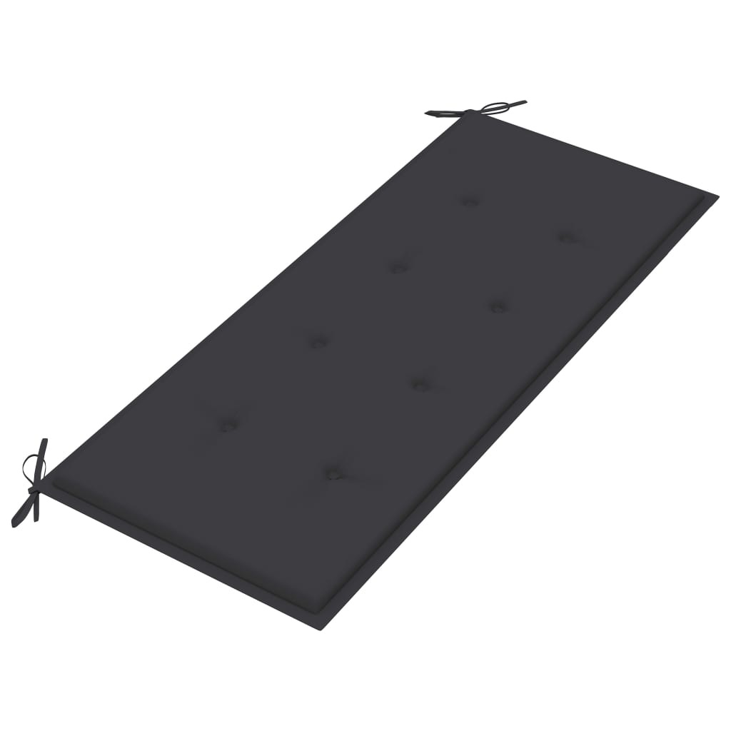 VidaXL Tuinbank met antracietkleurig kussen 120 cm massief teakhout