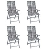 VidaXL Tuinstoelen verstelbaar 4 st met kussens massief acaciahout
