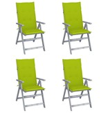 VidaXL Tuinstoelen verstelbaar 4 st met kussens massief acaciahout