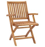 VidaXL Tuinstoelen 2 st met grijze kussens massief teakhout