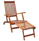 VidaXL Terrasstoel met voetensteun en kussen massief acaciahout