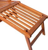 VidaXL Terrasstoel met voetensteun en kussen massief acaciahout