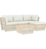 VidaXL 5-delige Loungeset met kussens pallet vurenhout