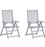 VidaXL Tuinstoelen 2 st verstelbaar met kussens massief acaciahout