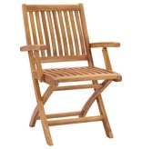 VidaXL Tuinstoelen 2 st met grijze kussens massief teakhout