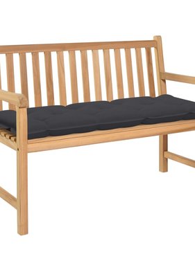 VidaXL Tuinbank met antracietkleurig kussen 120 cm massief teakhout