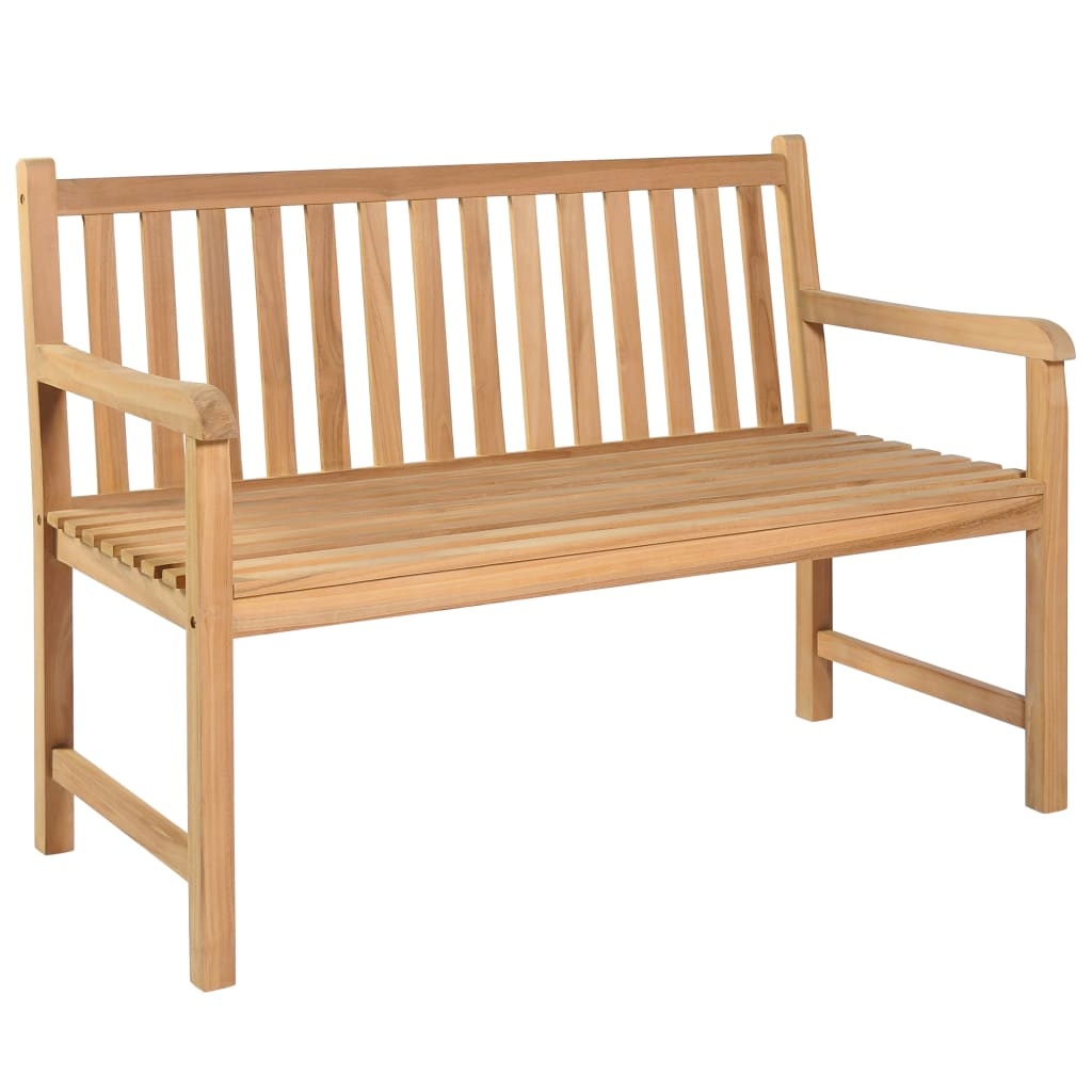 VidaXL Tuinbank met antracietkleurig kussen 120 cm massief teakhout