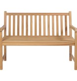 VidaXL Tuinbank met antracietkleurig kussen 120 cm massief teakhout