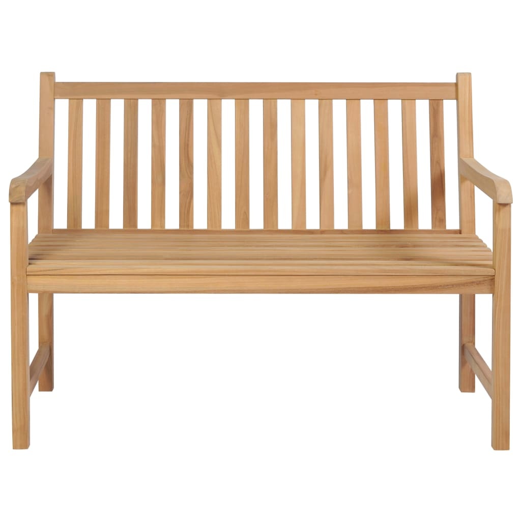 VidaXL Tuinbank met antracietkleurig kussen 120 cm massief teakhout