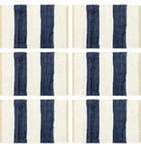 vidaXL Placemats 6 st chindi gestreept 30x45 cm blauw en wit