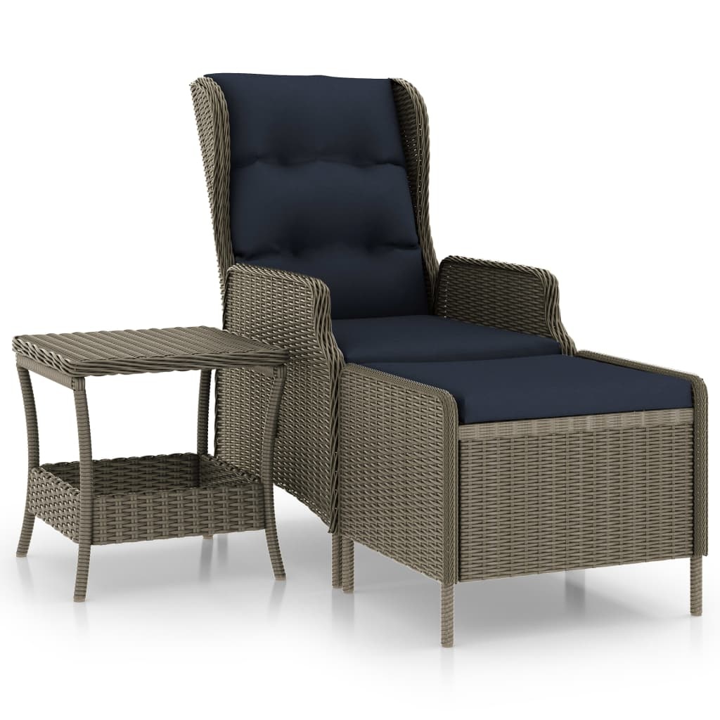 VidaXL 2-delige Loungeset met kussens poly rattan bruin