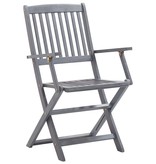 VidaXL Tuinstoelen 2 st inklapbaar met kussens massief acaciahout