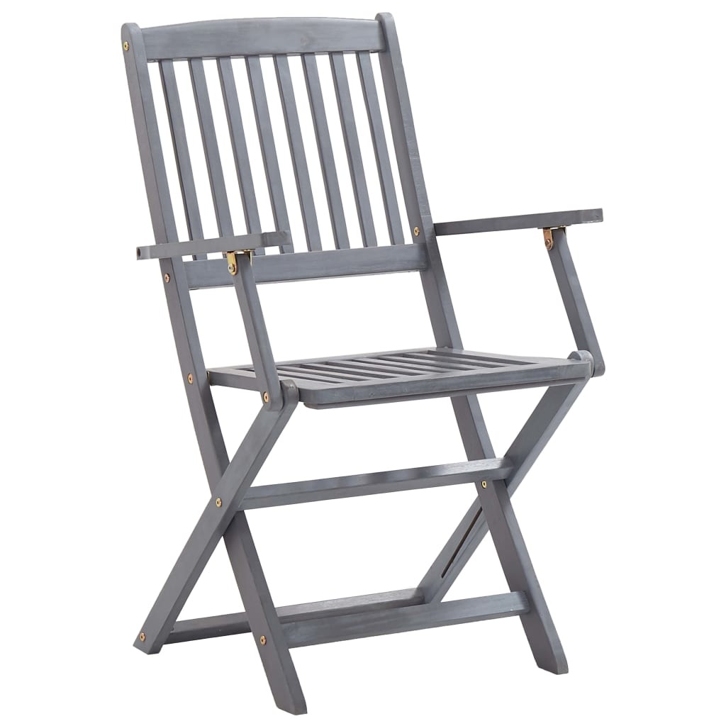 VidaXL Tuinstoelen 2 st inklapbaar met kussens massief acaciahout