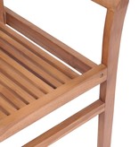 VidaXL Eetkamerstoelen 2 st met rood geruite kussens massief teakhout