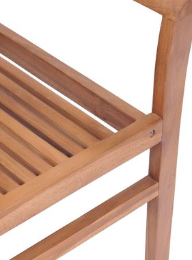 VidaXL Eetkamerstoelen 2 st met bladpatroon kussens massief teakhout